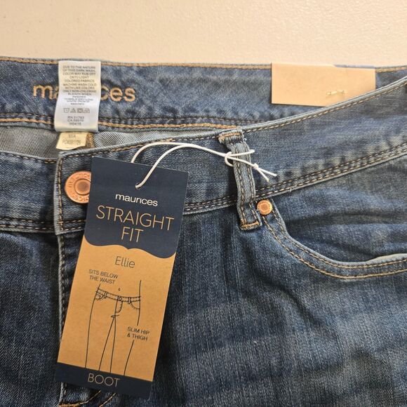 Maurices Ellie Jeans Women's 15 / 16 Reg Blue Medium Wash Straight Fit NWT - Picture 5 of 16
